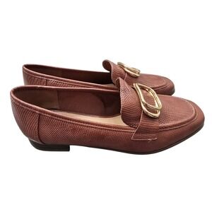 NY & Co Brown Horsebit Loafers 8 Preppy Classic Old Money Work Flats Minimalist